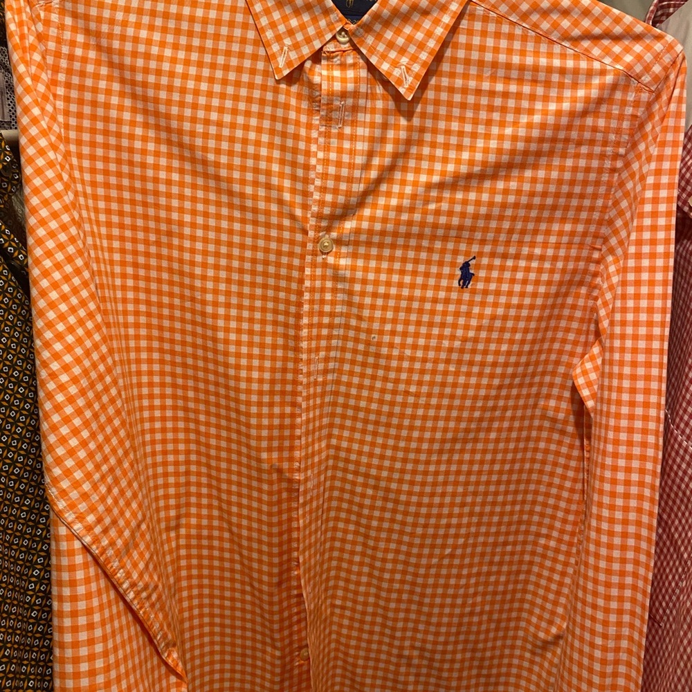 Ralph Lauren Orange Checkered Men's Shirt